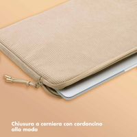 Selencia Pochette ordinateur Corduroy 15-16 pouces - Beige