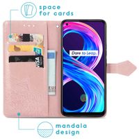 imoshion Etui de téléphone portefeuille Mandala Realme 8 (Pro) - Rose Dorée