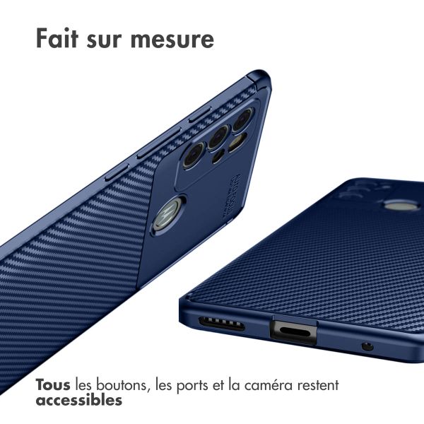 imoshion Coque silicone Carbon Motorola Moto G60s - Bleu