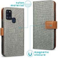 imoshion Étui de téléphone portefeuille Canvas Luxe Galaxy A21s