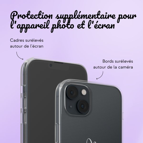 Coque personnalisée avec un cœur élégant iPhone 14 - Transparent