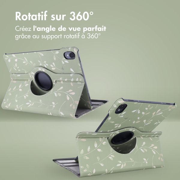 imoshion Coque tablette Design rotatif à 360° Samsung Galaxy Tab S11 - Green Flowers