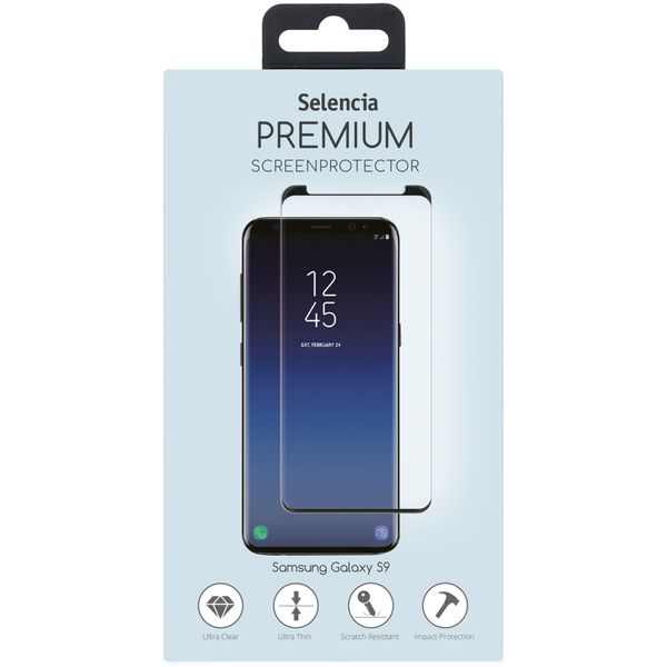 Selencia Protection d'écran premium en verre trempé Samsung Galaxy S9 Plus - Noir