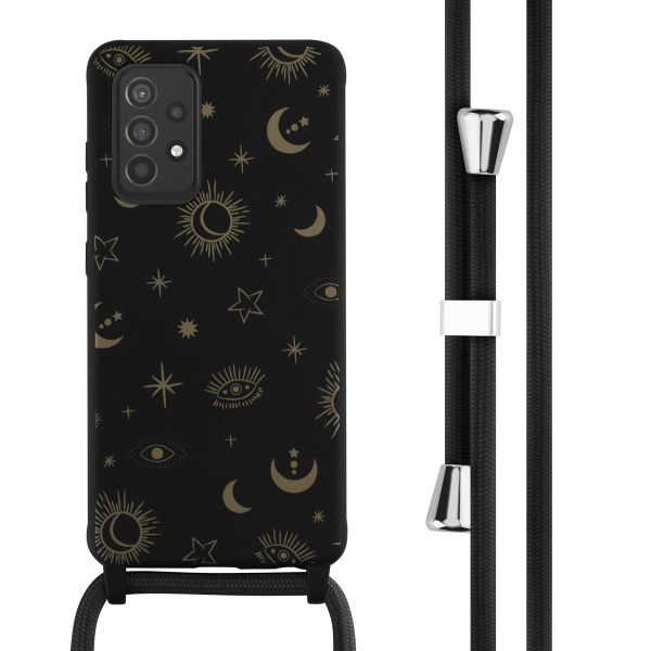 imoshion Coque design en silicone avec cordon Samsung Galaxy A52(s) (5G/4G) - Sky Black