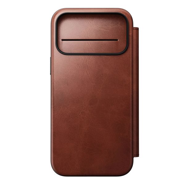 Nomad Étui de style livre folio moderne en cuir Horween avec MagSafe Apple iPhone 17 Pro Max - Olde Dublin