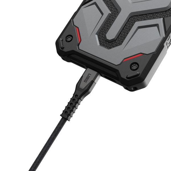 UAG Câble de charge USB-C vers Lightning avec cœur en Kevlar® - 1,5 mètre - Noir / Gris