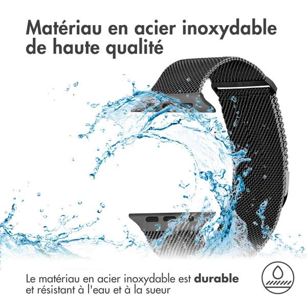 imoshion Bracelet magnétique milanais Apple Watch Series 1 - 11 / SE / Ultra (44/45/46/49 mm) - Taille S - Noir