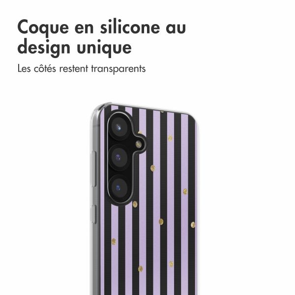 imoshion Coque design pour Samsung Galaxy S25 - Sparkle Lines Lavender