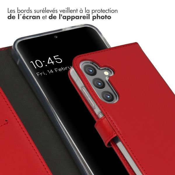 Selencia Étui portefeuille en cuir véritable Samsung Galaxy S24 - Rouge
