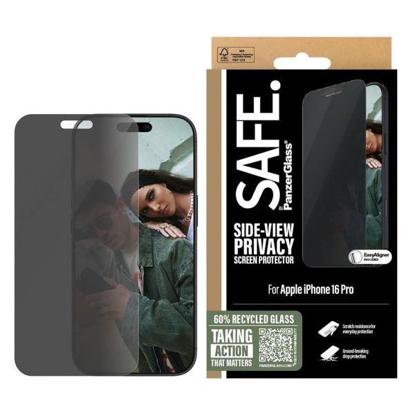 SAFE by PanzerGlass Protection d'écran Privacy Ultra-Wide Fit avec applicateur Apple iPhone 16 Pro