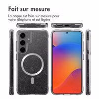 imoshion Coque arrière transparente Pailletée avec MagSafe Samsung Galaxy S25 - Argent