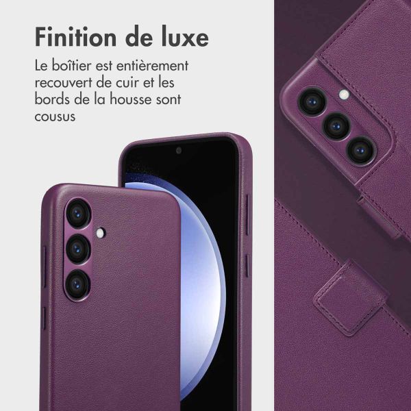Accezz Étui de télephone portefeuille en cuir 2-en-1 avec MagSafe Samsung Galaxy S23 FE - Heath Purple