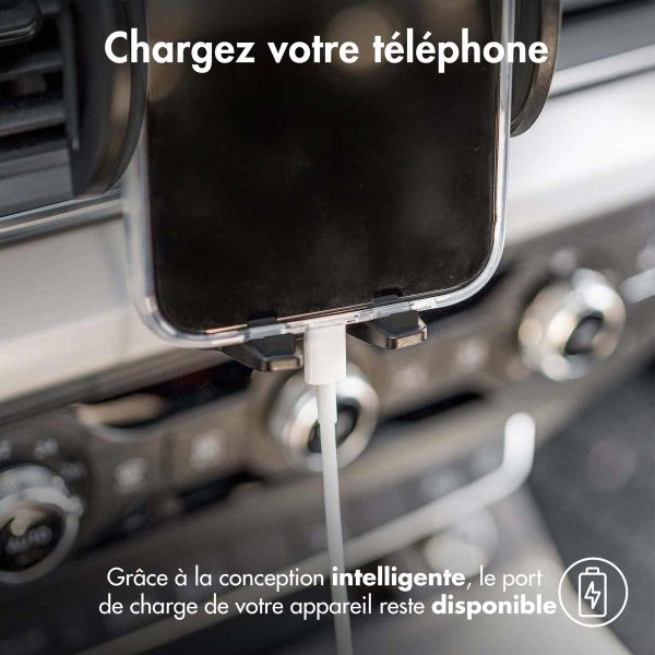 imoshion Support de téléphone pour voiture iPhone 12 Mini - Réglable - Universel - Carbone - Grille de ventilation - Noir