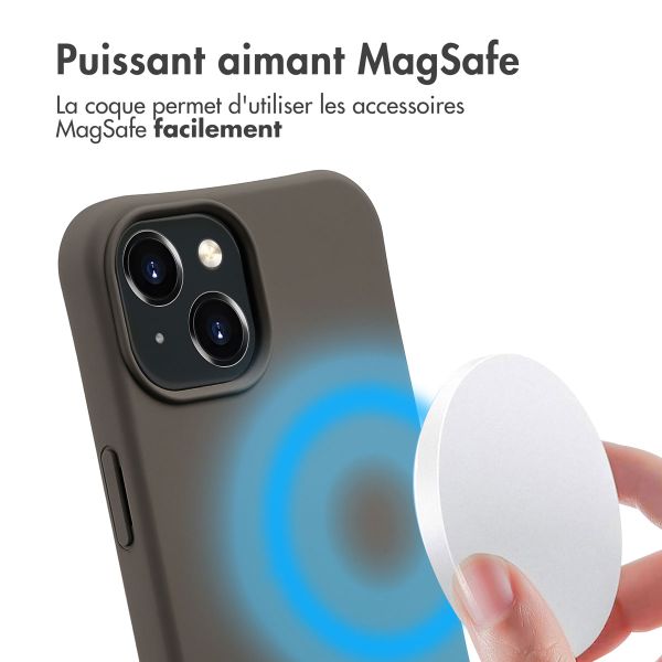 imoshion Coque arrière Color avec cordon amovible et MagSafe Apple iPhone 15 - Black Coffee