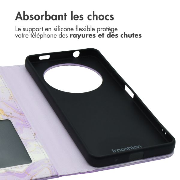 imoshion Étui de télephone portefeuille Design Xiaomi Redmi A3 - Purple Marble