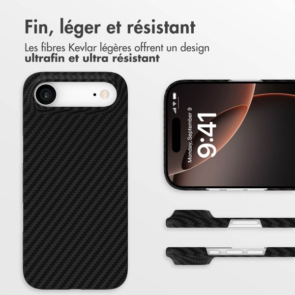 Accezz Coque Kevlar MagSafe Apple iPhone Air - Noir