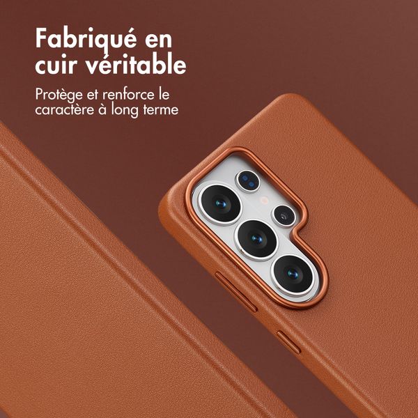 Accezz Coque arrière en cuir avec MagSafe Samsung Galaxy S26 Ultra - Sienna Brown