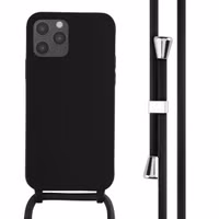 imoshion ﻿Coque en silicone avec cordon Apple iPhone 12 (Pro) - Noir