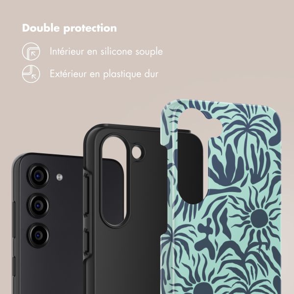 Selencia Coque arrière Vivid Samsung Galaxy S23 - Tropical Vibes Light Blue