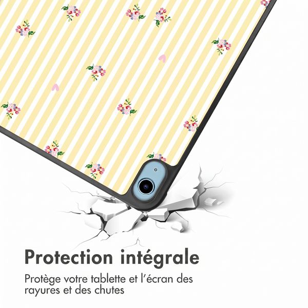 imoshion Coque tablette Design Trifold Apple iPad 11 (2025) 11 pouces A16 / iPad 10 (2022) 10.9 pouces - Garden Stripes