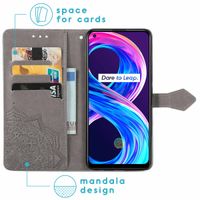 imoshion Etui de téléphone portefeuille Mandala Realme 8 (Pro) - Gris