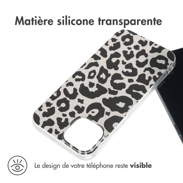 imoshion Coque Design iPhone 14 - Leopard Transparent