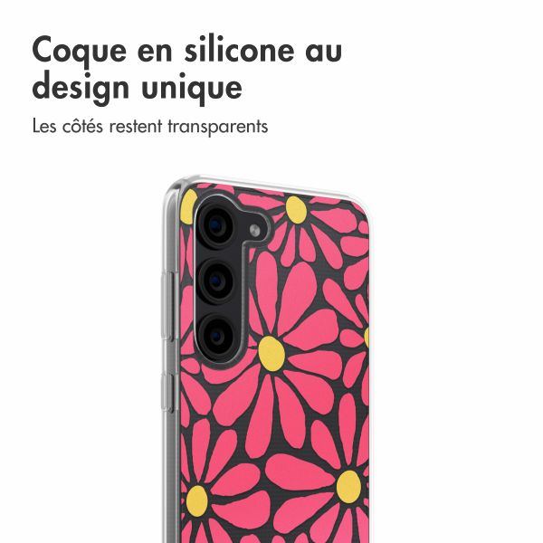 imoshion Coque design pour Samsung Galaxy S23 - Dusty Rose Flowers Connect