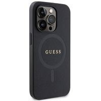 Guess Coque arrière Saffiano MagSafe Apple iPhone 15 Pro Max - Noir