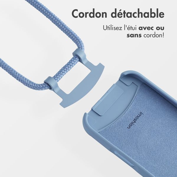 imoshion Coque arrière Color avec cordon amovible et MagSafe Apple iPhone 16 Pro Max - Ash Blue