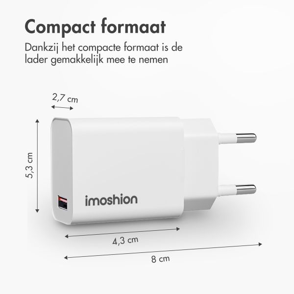 imoshion Adaptateur secteur 18 watts | USB-A - Blanc