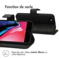 imoshion Étui de télephone portefeuille Apple iPhone SE (2022 / 2020) / 8 / 7 / 6(s) - Noir