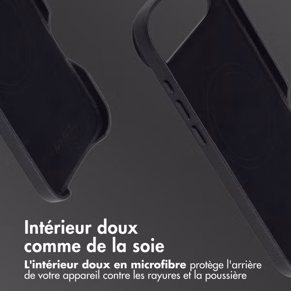 Accezz Coque arrière en cuir avec MagSafe Apple iPhone Air - Onyx Black