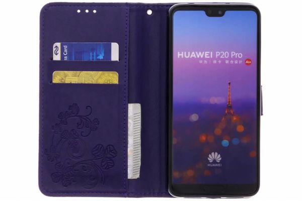 Etui de téléphone Fleurs de Trèfle Huawei 20 Pro - Violet