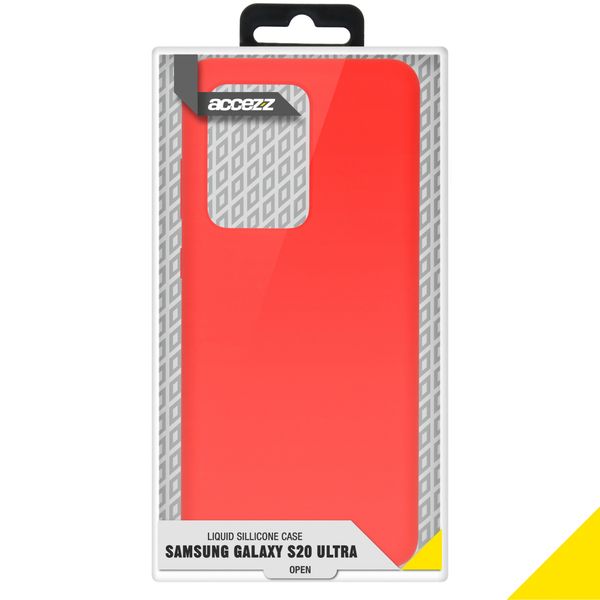 Accezz Coque Liquid Silicone Samsung Galaxy S20 Ultra - Rouge