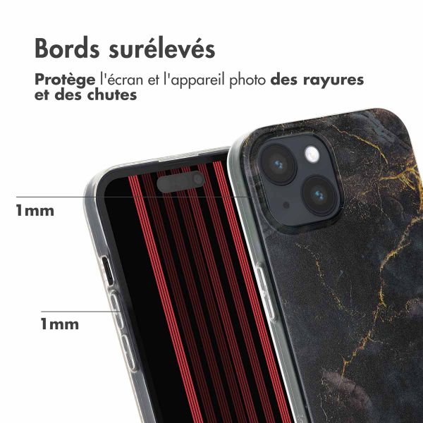 imoshion Coque Design Apple iPhone 15 - Black Marble Transparent