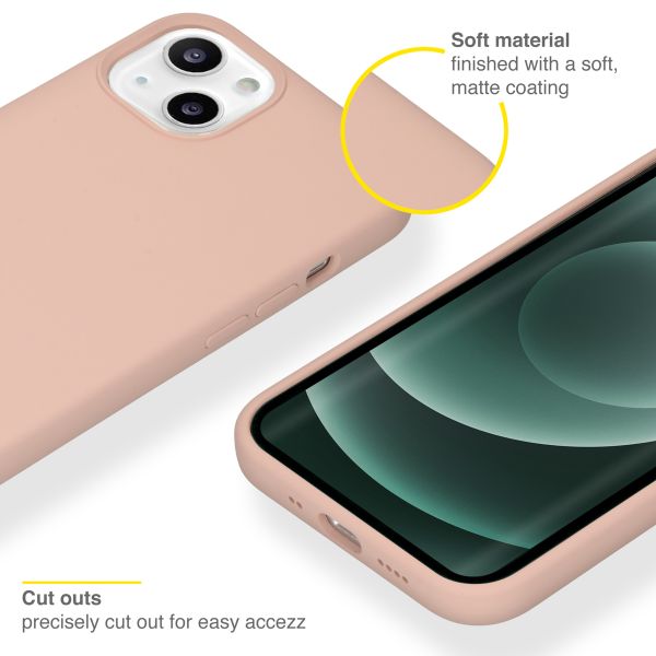 Accezz Coque Liquid Silicone Apple iPhone 13 Mini - Rose