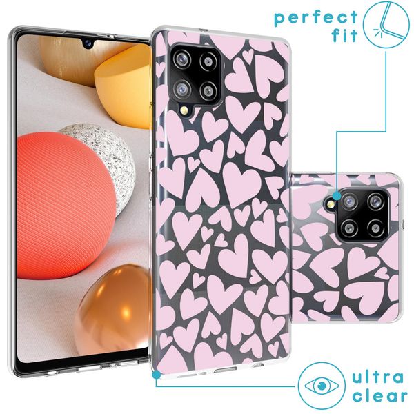 imoshion Coque Design Samsung Galaxy A42 - Cœurs - Rose