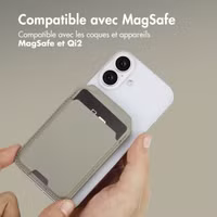 Accezz Portefeuille en cuir avec support - Compatible avec MagSafe et Qi2 - Light Grey