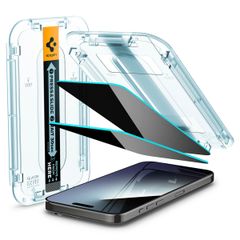 Spigen Protection d'écran en verre trempé GLAStR Privacy Applicator Apple iPhone 15 Pro Max