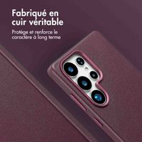 Accezz Coque arrière en cuir avec Magsafe Samsung Galaxy S25 Ultra - Heath Purple