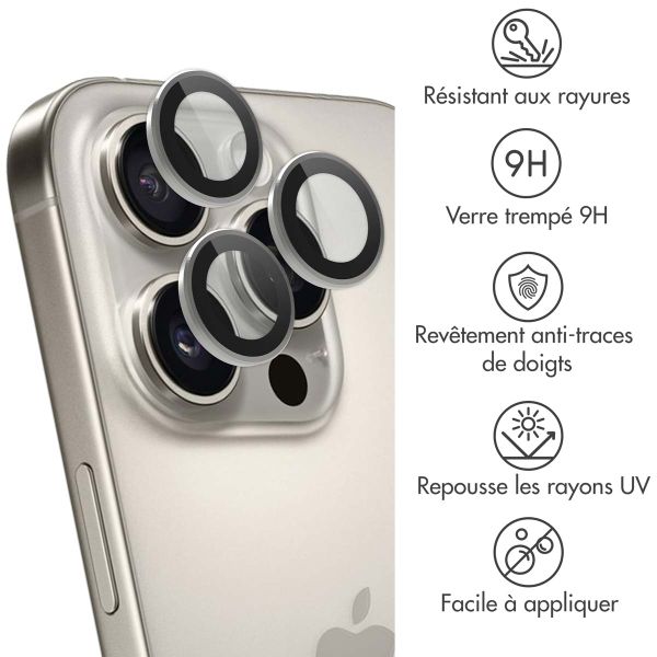 imoshion Lot de 2 protections d'objectif de caméra Apple iPhone 16 Pro / 16 Pro Max - Natural / Titanium
