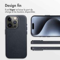 Accezz Coque arrière en cuir avec MagSafe Apple iPhone 15 Pro - Onyx Black