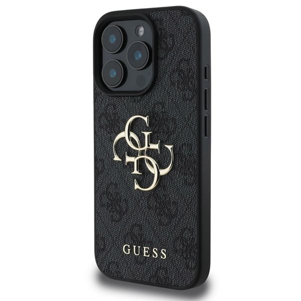 Guess Coque 4G Metal Logo iPhone 16 Pro - Noir