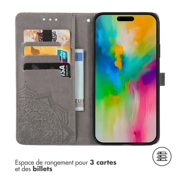 imoshion Etui de télephone Mandala Apple iPhone 16 - Gris