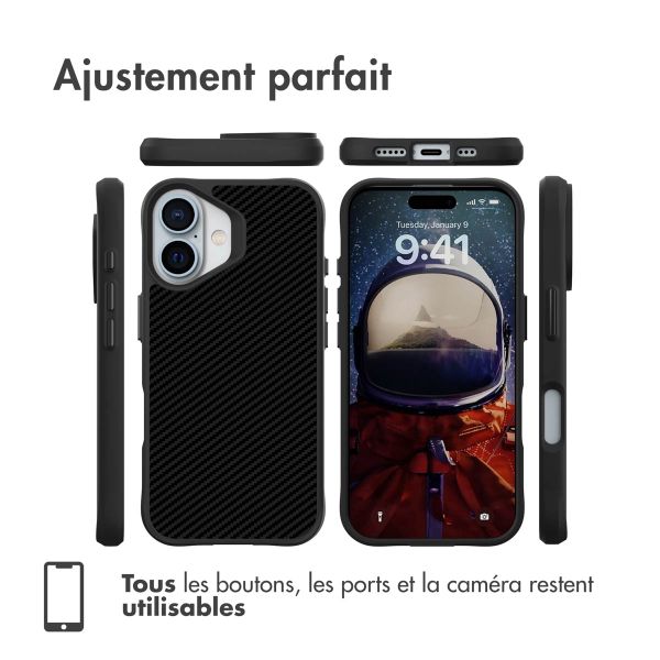 imoshion Rugged Hybrid Carbon Case Apple iPhone 16 Plus - Noir
