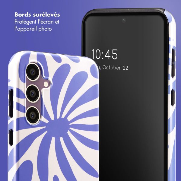 Selencia Coque arrière Vivid Samsung Galaxy S23 FE - Modern Bloom Sapphire Blue