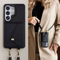 Selencia Coque de télephone Sera avec cordon et porte-cartes enveloppe Samsung Galaxy S26 Ultra - Noir