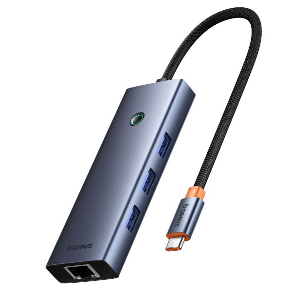 Baseus UltraJoy Concentrateur USB-C 5-en-1 - Charge de 100 Watt - 1000 Mbps - Station d'accueil - Space Grey