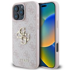 Guess Coque 4G Metal Logo Backcover Apple iPhone 16 Pro Max - Rose