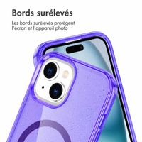 imoshion Coque Pailletée avec MagSafe Apple iPhone 15 - Paillettes Violet